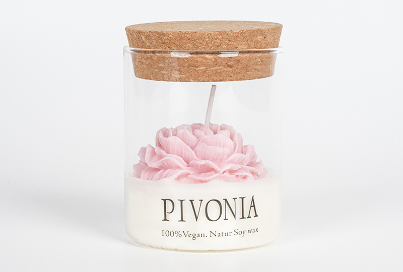 Peony Blossom Vegan Soy Wax Flower Series Handmade Candle