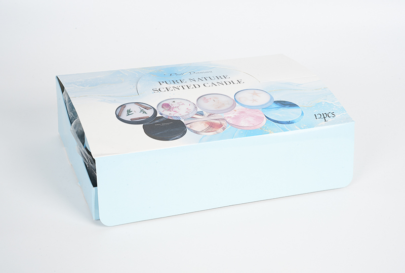 Round Lidded Botanical Decorative Metal Jar Candle