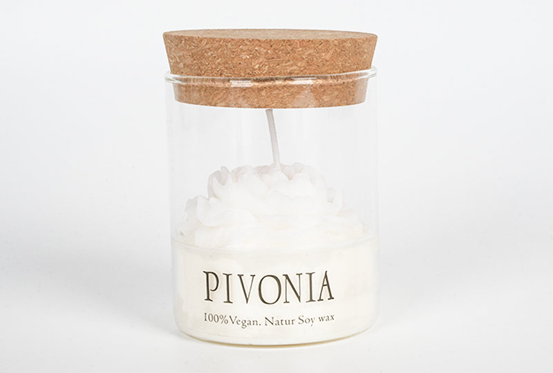 Peony Blossom Vegan Soy Wax Flower Series Handmade Candle