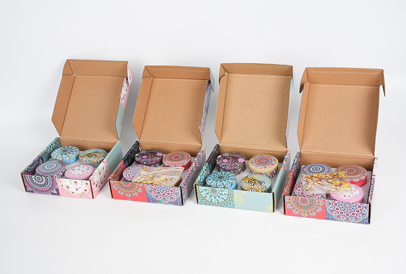 Printed Tin Dried-Flower Scented Metal Jar Candle