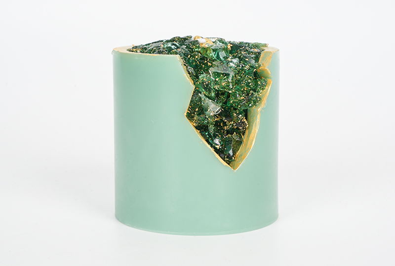 Emerald Geode Art Candle