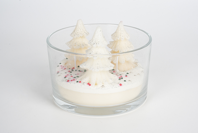 Winter Forest Cream Aesthetic Flower Series Handmade Candle