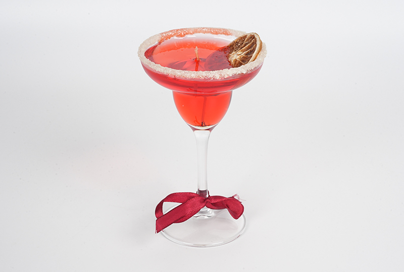 Citrus Garnished Cocktail Glass Art Candle