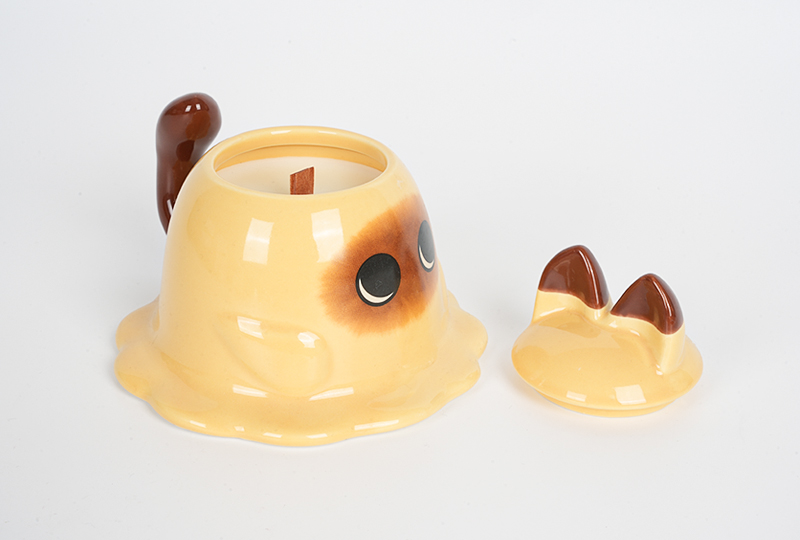 Cute Melted Cat Dessert Art Candle