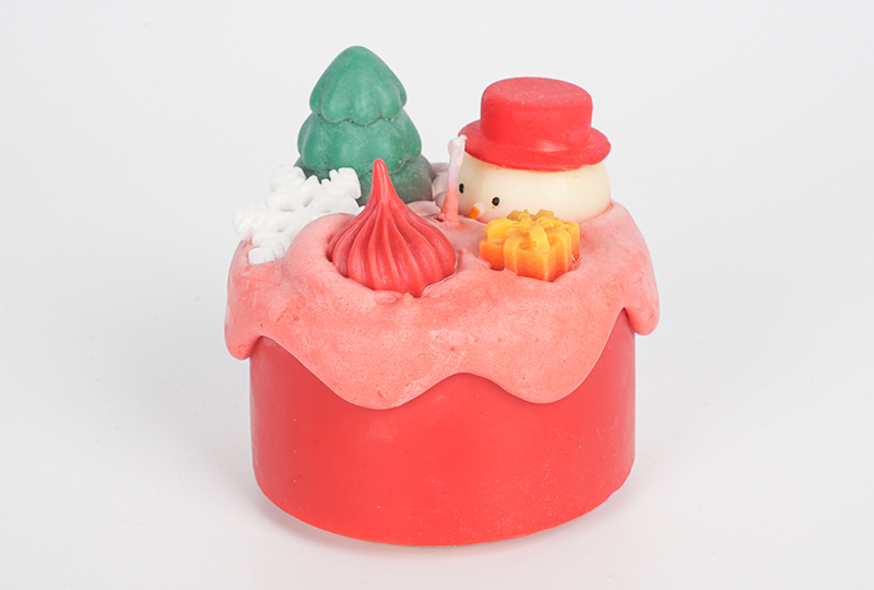 Christmas Snowman Cake-Inspired Festival Series Handmade Candle