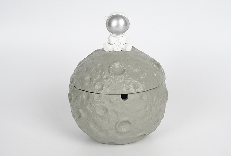 Moon Crater Astronaut Art Candle