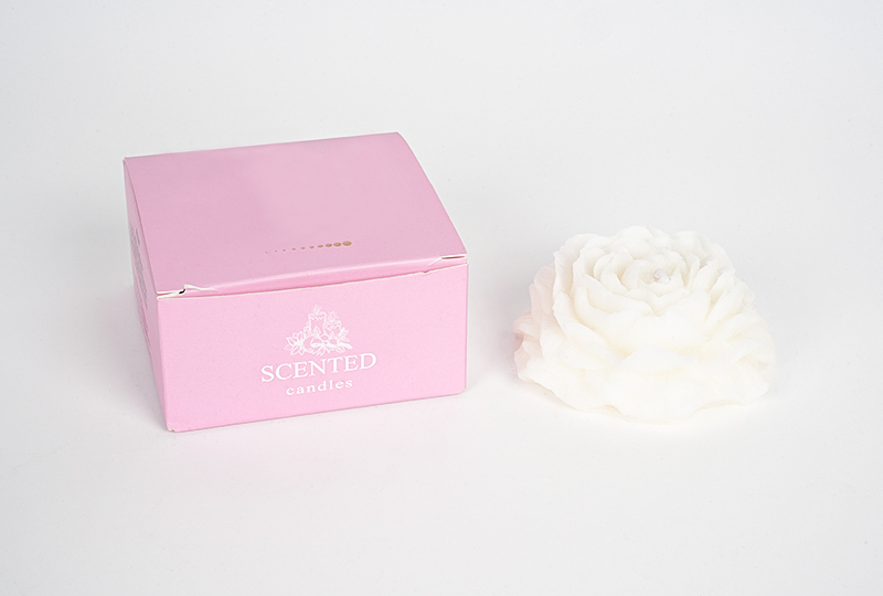 Elegant White Blooming Rose Flower Series Handmade Candle