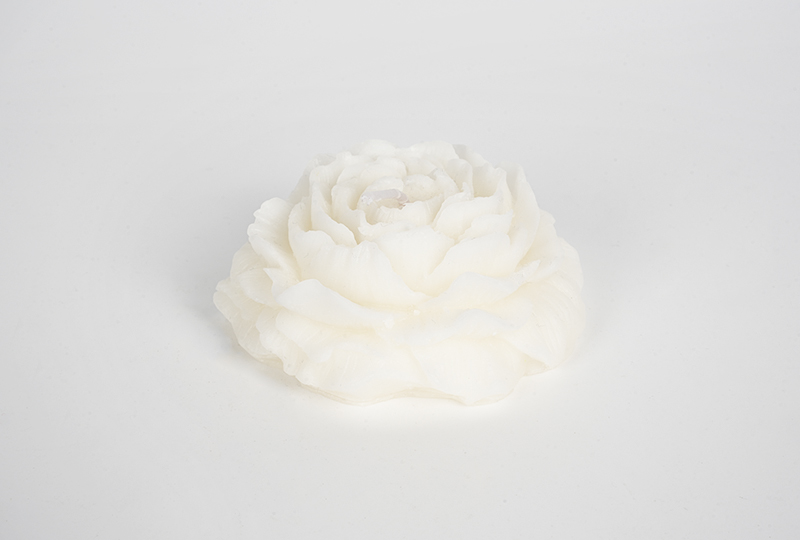 Elegant White Blooming Rose Flower Series Handmade Candle
