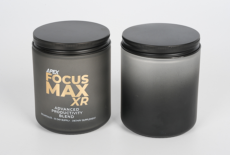 Frosted Gradient Black Glass Jar Candle