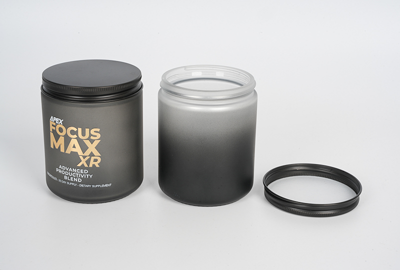 Frosted Gradient Black Glass Jar Candle