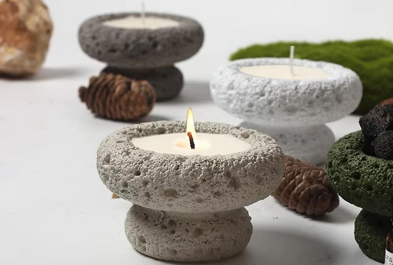 Textured Cement Jar Tealight Candle