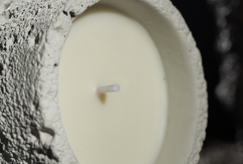 Moon Surface Textured Cement Jar Candle