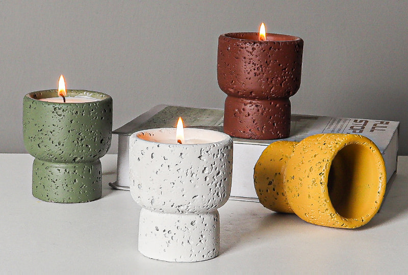 100-200g Volcanic Stone Cement Jar Candle