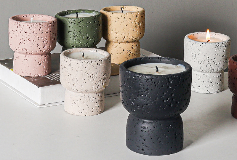 100-200g Volcanic Stone Cement Jar Candle