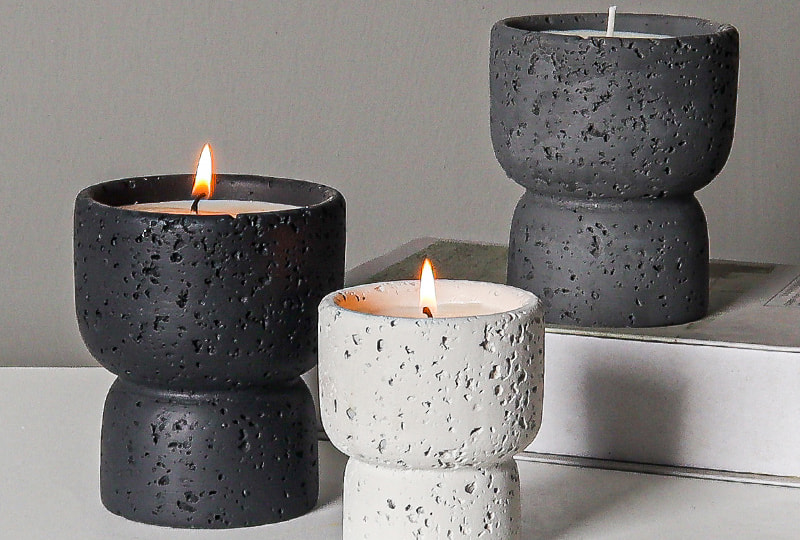 100-200g Volcanic Stone Cement Jar Candle
