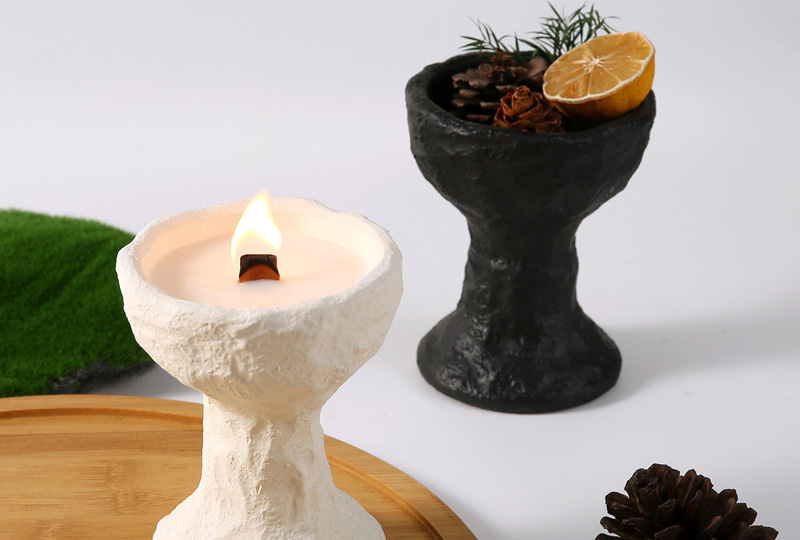 Goblet-Shaped 12cm Cement Jar Candle