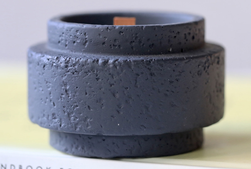 Cement Jar Candle6aTextured Concrete Wooden Wick Cement Jar Candle