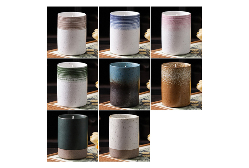 Textured Gradient Glaze Ceramic Jar Candle
