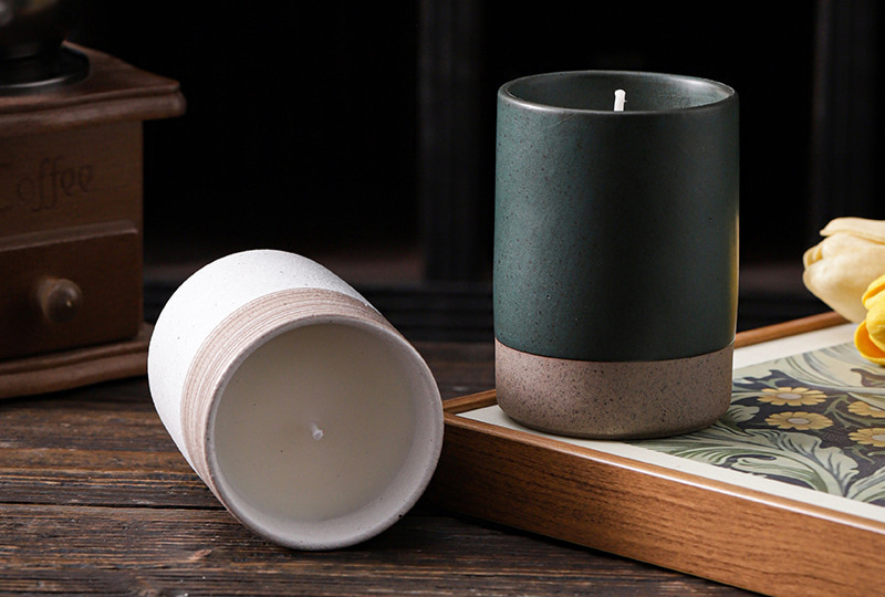 Textured Gradient Glaze Ceramic Jar Candle