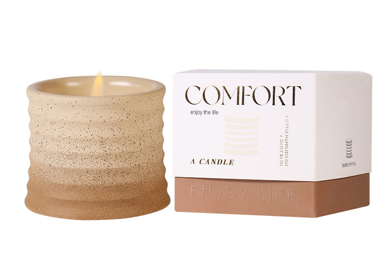 Textured Gradient Glaze Ceramic Jar Candle