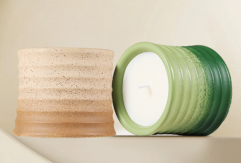 Textured Gradient Glaze Ceramic Jar Candle