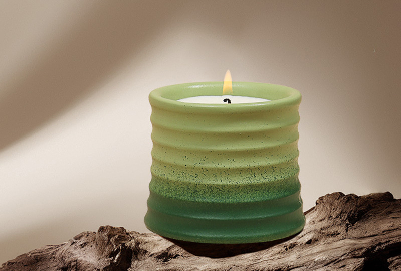Textured Gradient Glaze Ceramic Jar Candle