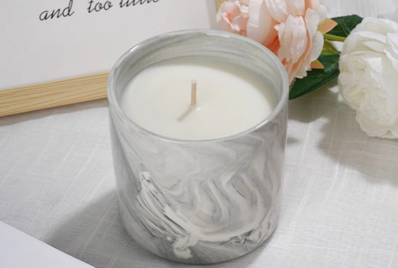 Marbled Pattern Ceramic Jar Candle