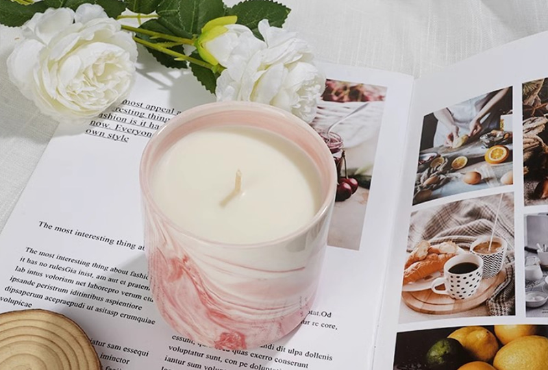 Marbled Pattern Ceramic Jar Candle
