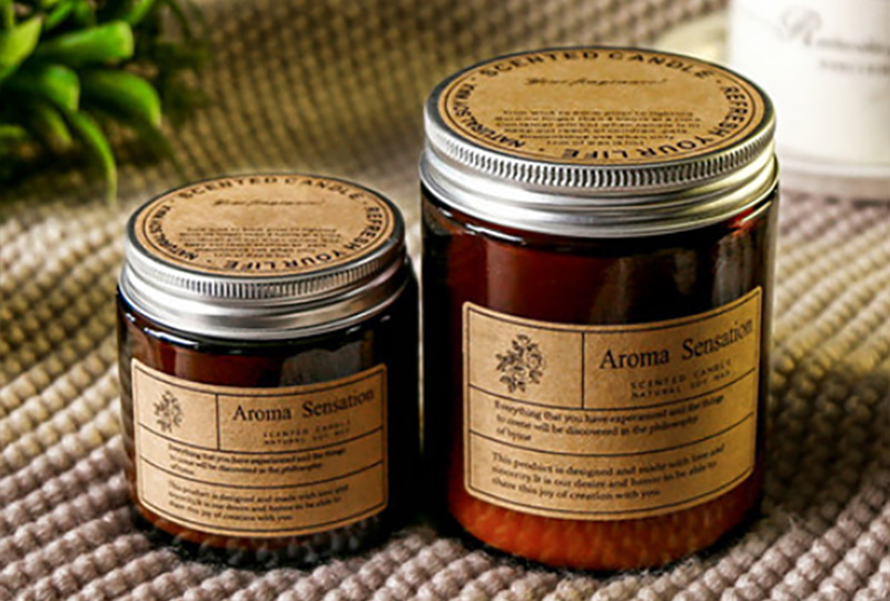 Amber Soy Wax Scented Glass Jar Candle