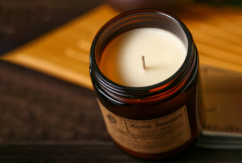 Amber Soy Wax Scented Glass Jar Candle