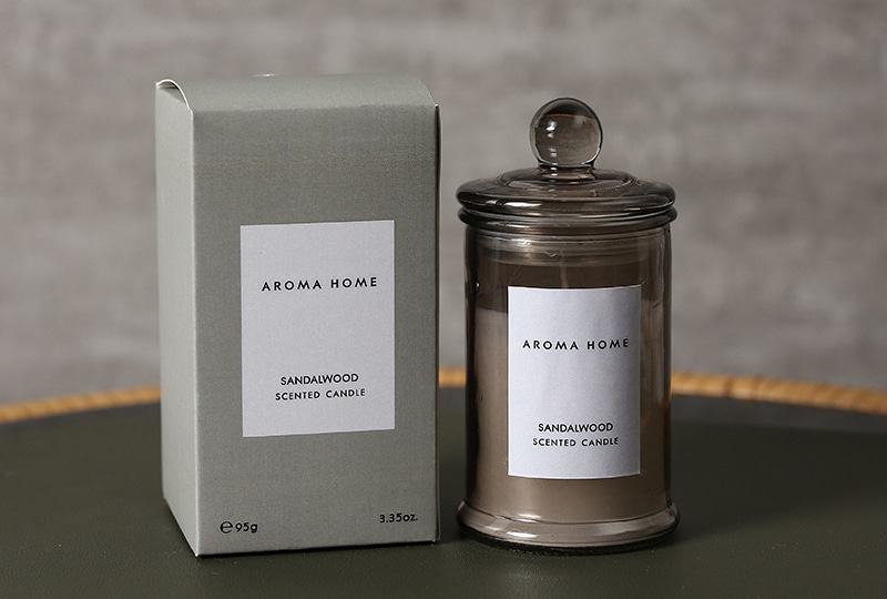 Lidded Aromatherapy Scented Glass Jar Candle