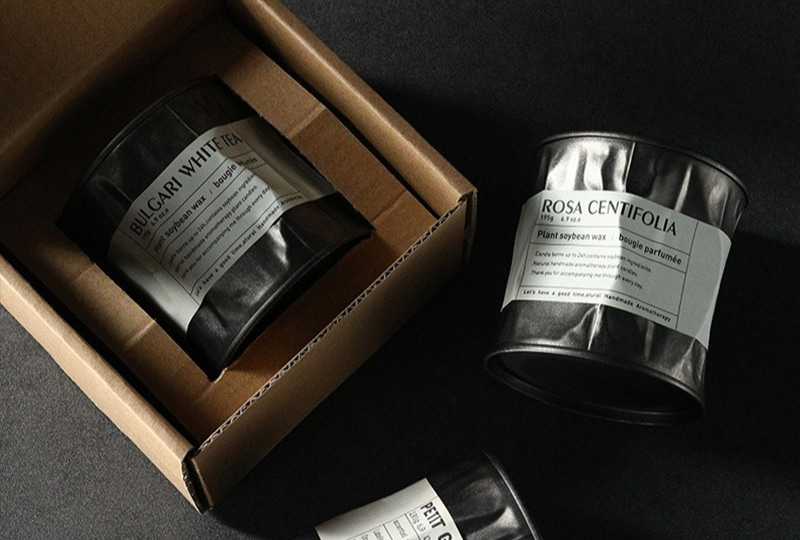 Black Soy Wax White Tea Metal Jar Candle