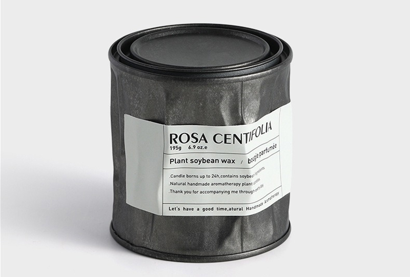 Black Soy Wax White Tea Metal Jar Candle