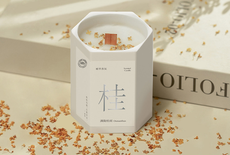 Octagonal Osmanthus Scented Ceramic Jar Candle