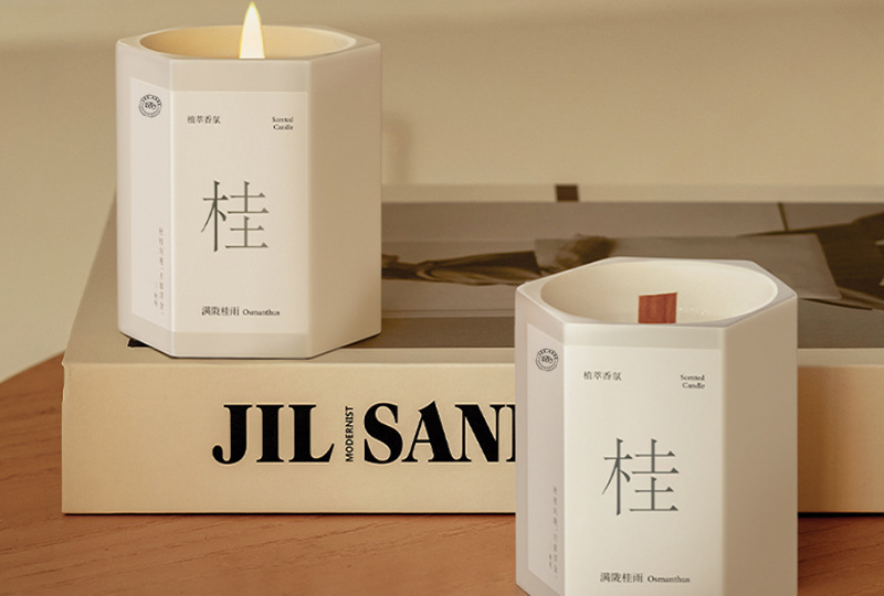 Octagonal Osmanthus Scented Ceramic Jar Candle