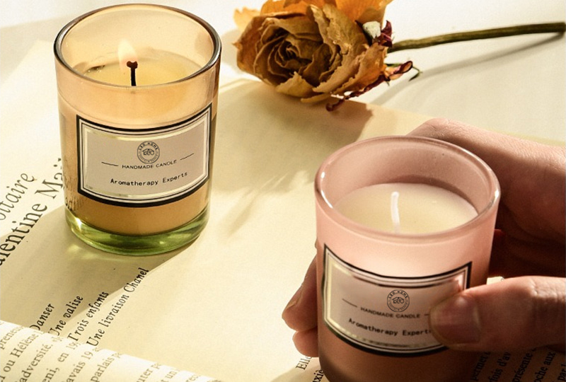 Colored Scented Votive Glass Jar Candle