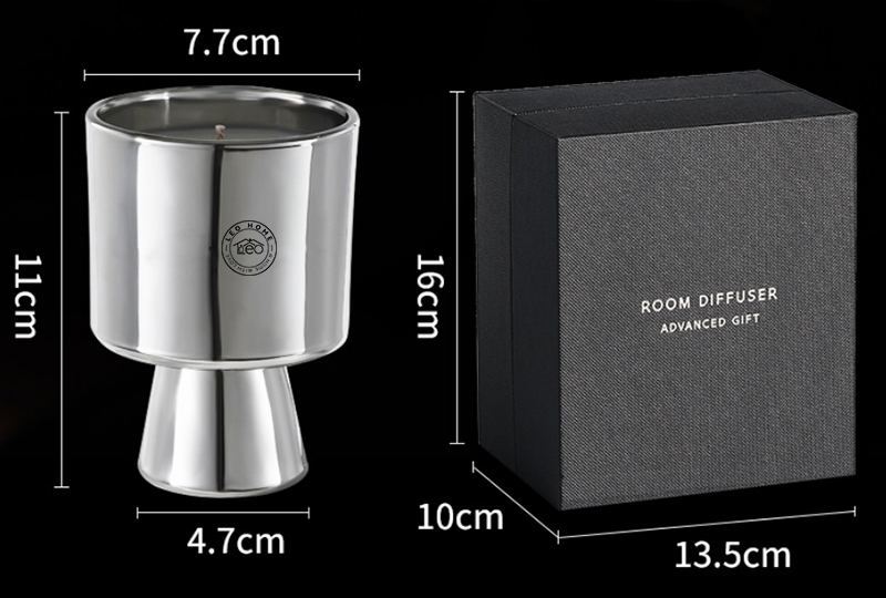 Polished Stainless Steel Pedestal Metal Jar Candle