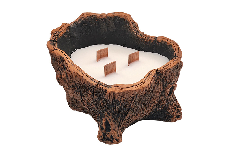 Ustic Wooden Stump Natural Beeswax Artist Candle
