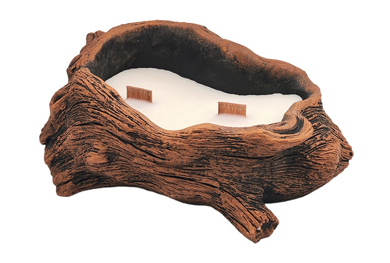 Ustic Wooden Stump Natural Beeswax Artist Candle