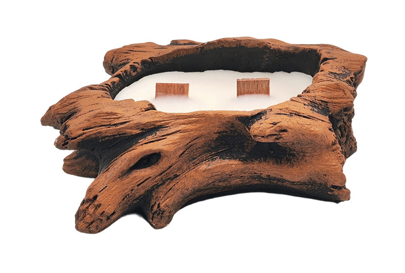 Ustic Wooden Stump Natural Beeswax Artist Candle