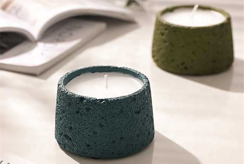 Porous Texture Pastel Cement Jar Candle