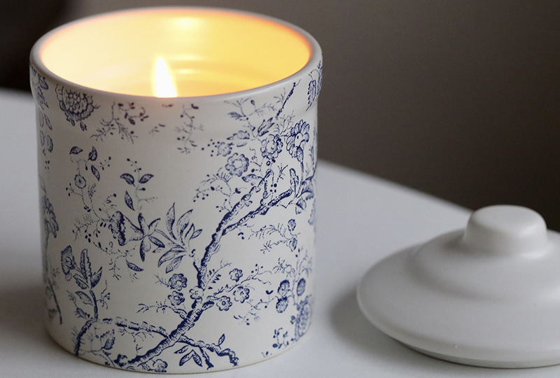 Botanical Vintage Pattern Ceramic Jar Candle