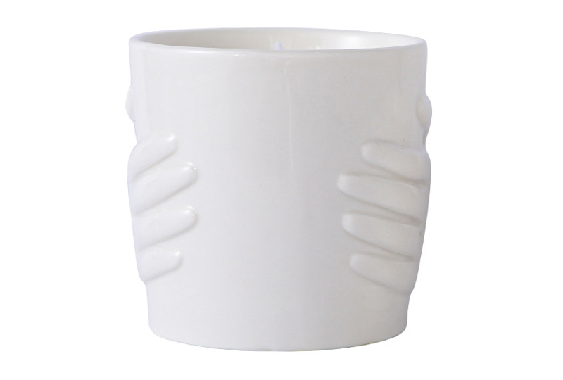 Elegant Hand-Relief Minimalist Ceramic Jar Candle