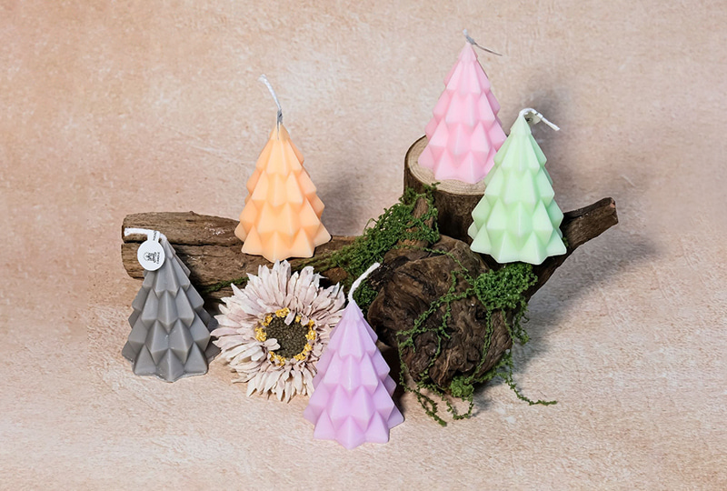 Geometric Christmas Tree Scented Soy Wax Festival Series Handmade Candle
