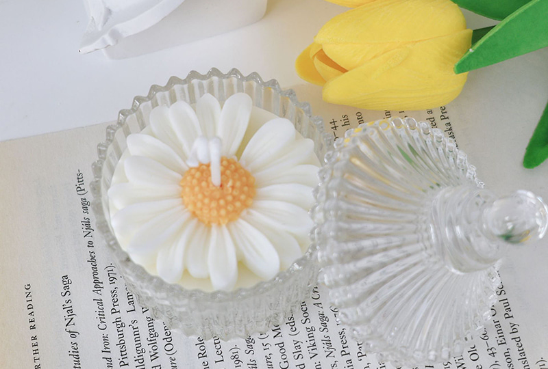 Chamomile Flower Series Handmade Aromatherapy Soy & Beeswax Cup Candle
