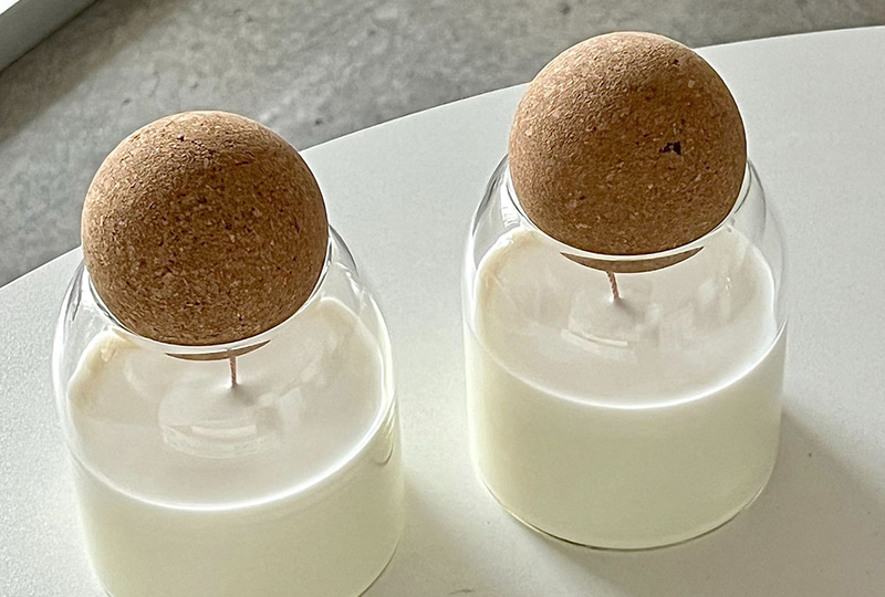 Minimalist Cork Dome Glass Jar Candle