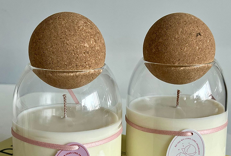 Minimalist Cork Dome Glass Jar Candle