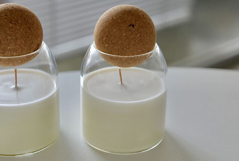 Minimalist Cork Dome Glass Jar Candle