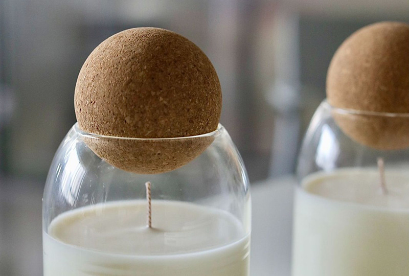 Minimalist Cork Dome Glass Jar Candle
