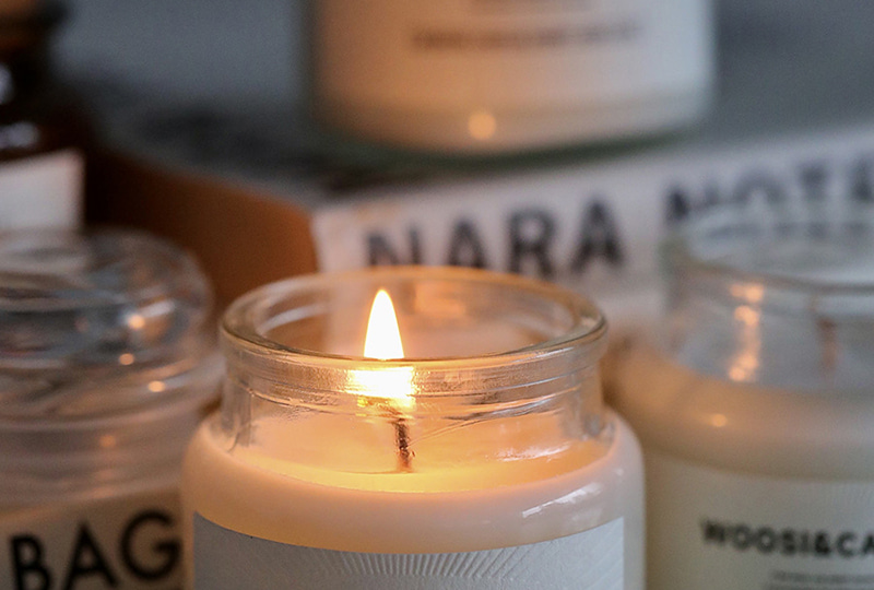 Minimalist Warm Glow Glass Jar Candle